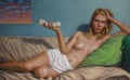 Couched Woman with Phone